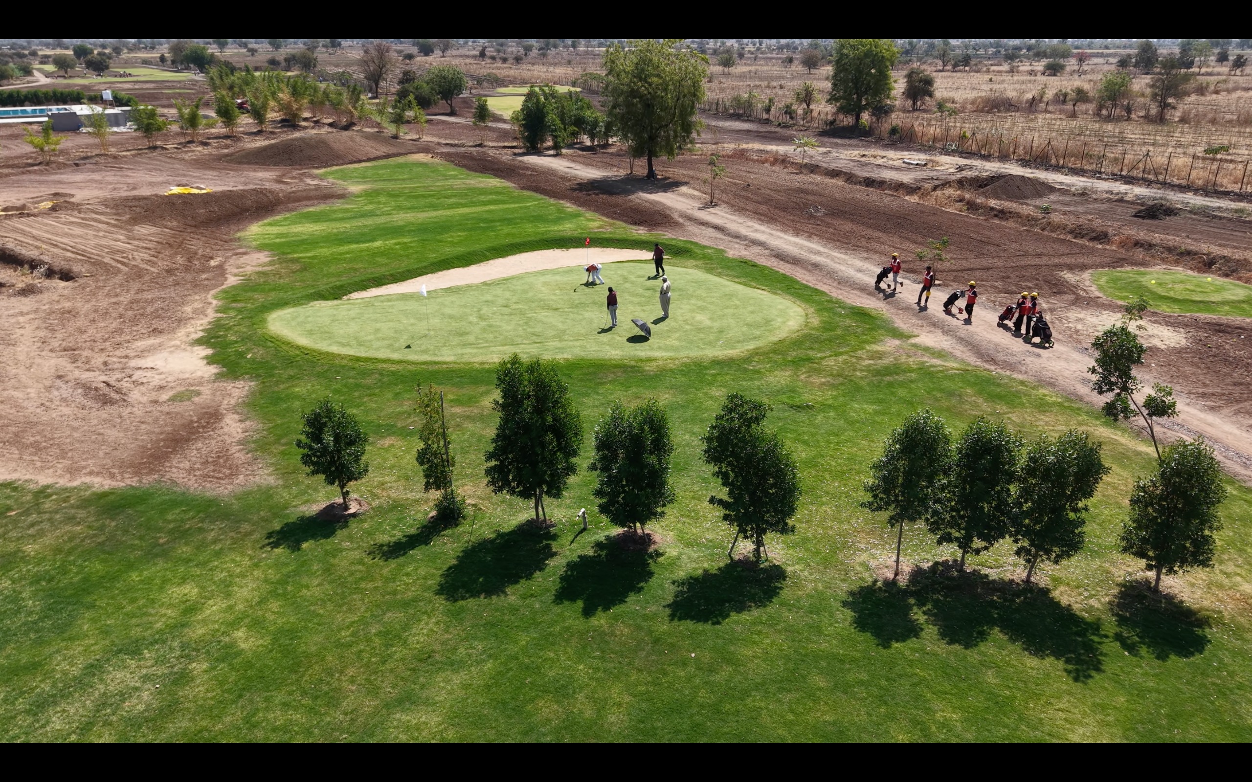 Aerial view of a golf course